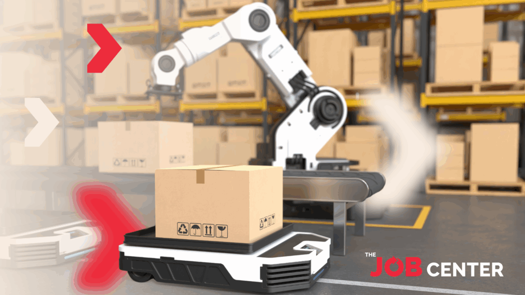 Automated warehouse tools move and carry boxes in a warehouse