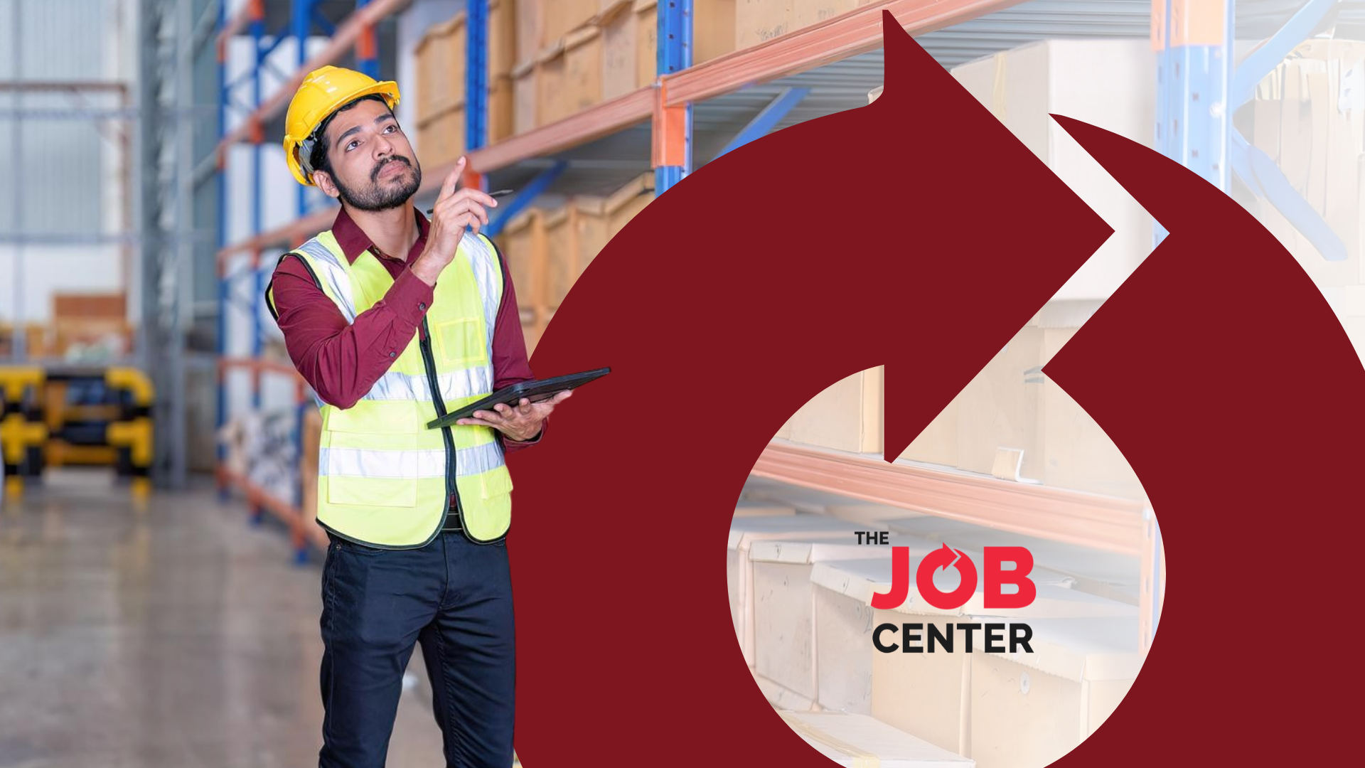 Warehouse worker stands thoughtfully holding a tablet during peak season